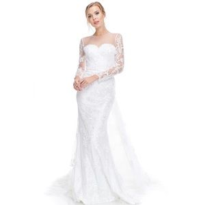 🆕NWT BRIDAL White Wedding Dress with Mermaid tail